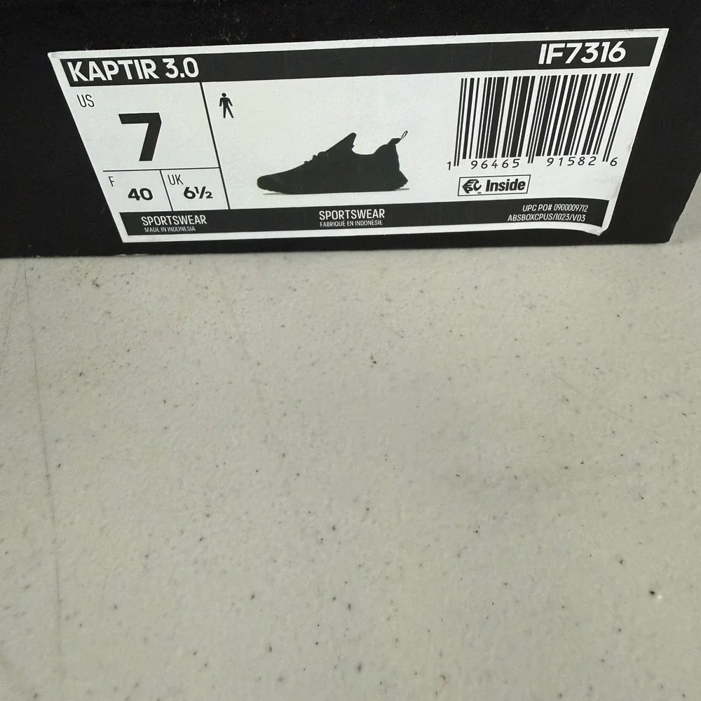 Adidas Kaptir 3.0‎ Mens Running Shoes Triple Black IF7316 Sportswear Sneakers 7
